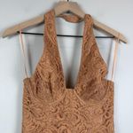 Bardot Corset Dress Womens XS Rust Riviera Crossover Halter Neck Lace Cocktail Photo 5