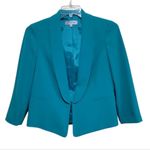 Kasper  Women Green Teal Tuxedo Style Blazer Size 6 Photo 0