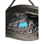 The Sak Black Crochet Knit Shoulder Bag with Silver Charm Casual Everyday Handbag Photo 3