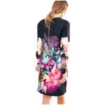 Ted Baker Vyr Dress Focus Bouquet Floral Print Black Mini Tunic Size 2 Photo 2