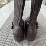 Me Too  Arctic Oxblood Dark Brown Leather Tall Riding Boots Gold Details Size 8 Photo 1