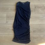 Susana Monaco  Side Ruched Navy Tank Bodycon Dress Large Crew Neck Sleeveless Photo 6