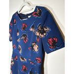 J.Crew  Floral Blue Short Sleeve A-Line Shift Dress Quiet Luxury Preppy Size 8 Photo 1