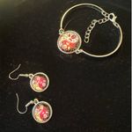 Necklace, Bracelet & Earring Set. Ying Yang Pink Floral Photo 4