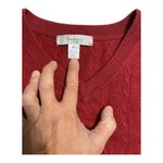 Turnbury Dark Red Silk/Cashmere V Neck Long Sleeved Sweater XL Photo 3