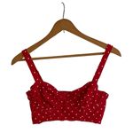 Unique Vintage Marlene Swim TOP Red and White Polka Dot Bikini Top Sz S Photo 2
