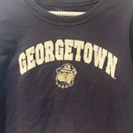 Georgetown Cropped Navy Sweatshirt Blue Size M Photo 2