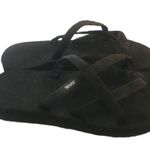 Teva OLOWAHU Black Slip On Thong Sandal Size 6 Womens Athleisure Comfy Casual Photo 1