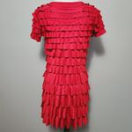 Cha Cha Patchington red tiered ruffle  mini dress size small Photo 3