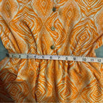 Everly  orange geometric sleeveless mini dress cinch waist size S Photo 4