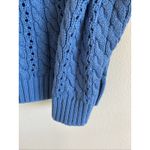 Vintage Country Sophisticates Blue Cable Open Knit Pullover Sweater USA Small Photo 2