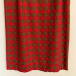 Vintage | Virgin Wool Cadillac Original Red Green Checked Midi Skirt Small Photo 3