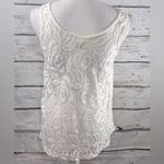 Sans Souci  Lace Tank Top w Button Details Off White-Small Photo 1
