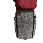Banana Republic Black & White Tweed Wool Blend Skirt | Faux Leather Trim | Sz 6 Photo 1