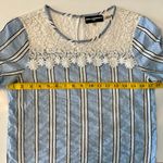 Karl Lagerfeld  Paris Laced striped light blue‎ and white blouse small Photo 7