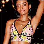 PINK - Victoria's Secret Victoria Secret PINK Velvet Floral Strappy Wireless Bralette Photo 1