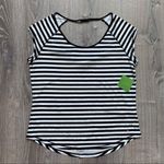Kate Spade NWT Women's Black Stripe Open Back Tee Photo 2
