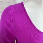 Lauren Ralph Lauren Ribbed Jersey Knit Henley Fit Flare Dress Purple XS Photo 6