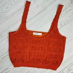 Arizona Jeans Arizona square sleeveless crop tank top & skirt crochet knit look small copper Photo 2