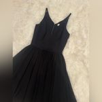Dress the Population NEW  Alicia Chiffon Plunging Mix Media Dress in black sz S Photo 4
