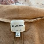 Ellison NWOT mustard sparkly silk blend open front 3/4 sleeves jacket, size L Photo 1