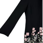 Tahari Longline Black Jacket with Floral Embroidery size 8 Long Sleeves Lined Photo 4