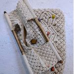 Boho Macrame Tote Bag – Wood Handles Beaded Cream Handmade Philippines Brown Photo 6