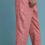 Anthropologie Longshore Ikat cropped cotton heathered red pants Photo 1