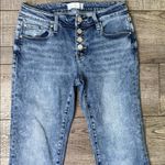 Petra 153 Button Up Low Rise Stretch Acid Wash Flared Jeans Blue Size undefined Photo 2