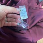 Lulus Classic Elegance Wine Satin Sleeveless Mock Neck Maxi Dress Red Size L Photo 6