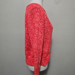 American Eagle  Red Marled Round Neck Cropped Cotton Sweater Size Large Photo 2