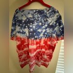 Gloria Vanderbilt  American Flag T-Shirt Photo 2