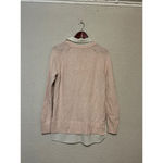 Ralph Lauren Lauren  Layered Preppy Collar Academia Cotton Pink Sweater Photo 2