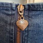 Betsey Johnson  Puff-Sleeve Dark Denim Wash Mini Dress Retro Pinup Chic Size M Photo 6