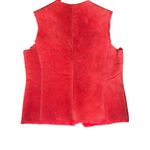 Newport News Vintage Red Suede Leather, fur-lined vest L Photo 3