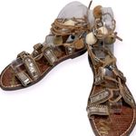 Sam Edelman  Women’s Size 7.5 Tan Graciela Leather Beaded Flat Strappy Sandals Photo 4