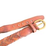 Brighton Vintage  Woven Leather Belt Solid Brass Buckle Size 36 Unisex 46713 Photo 1