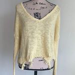 Blank Paige  V-Neck Pale Yellow Crop Length Boho Oversized Sweater Sz M/L Photo 1