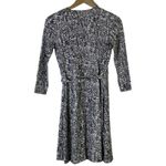 Ann Taylor Wrap Dress Black White Dot Print 3/4 Sleeve Tie Waist Size 0 Photo 4