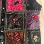 White Stag  Whimsigoth Patchwork Black, Purple, Brown and Red Vest Photo 4