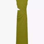 ZARA  midi  Olive Green Cutout Dress Casual wedding evening fitted bodycon Photo 4