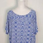 Old Navy  Blue Aztec Print Tee Size XL Blue Scoop Neck Print Tee Photo 2