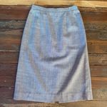 Pendleton  Wool Silk Blend Midi Blue and White Herringbone Pencil Skirt Sz 4 💚🍄 Photo 4