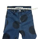 ZARA Trafaluc Slit Knee Jegging Jeans Women's Size 00 Raw Hem Polka Dot Photo 4