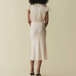 Doen silk satin pink cream Floral Skirt Size M Photo 1