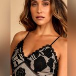 Lulus COPY - NEW Alluring Dream Black Floral Mesh Lace Trumpet Midi Dress Photo 2