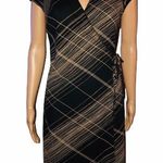 My Michelle  stripped plaid wrap dress Photo 0