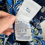 Lands' End  Paisley Button Front Tunic Kaftan Top Large Cotton Resort Cover Up Photo 7