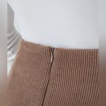 Halara  Brown High Waisted 2-in-1 A Line Mini Corduroy Casual Skirt Skort SMALL Photo 4