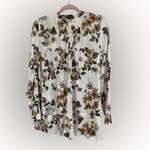 ZARA Free People Butterfly Nature Print Smocked Tie Front Blouse Size XS Photo 2